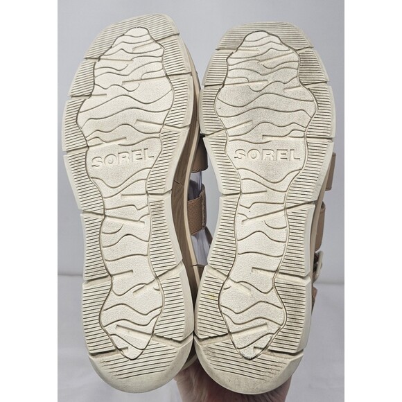 Sorel Joanie III Ankle Strap Sandals Sandals Platform Multi-Strap Tan 10 Chunky - Picture 9 of 14